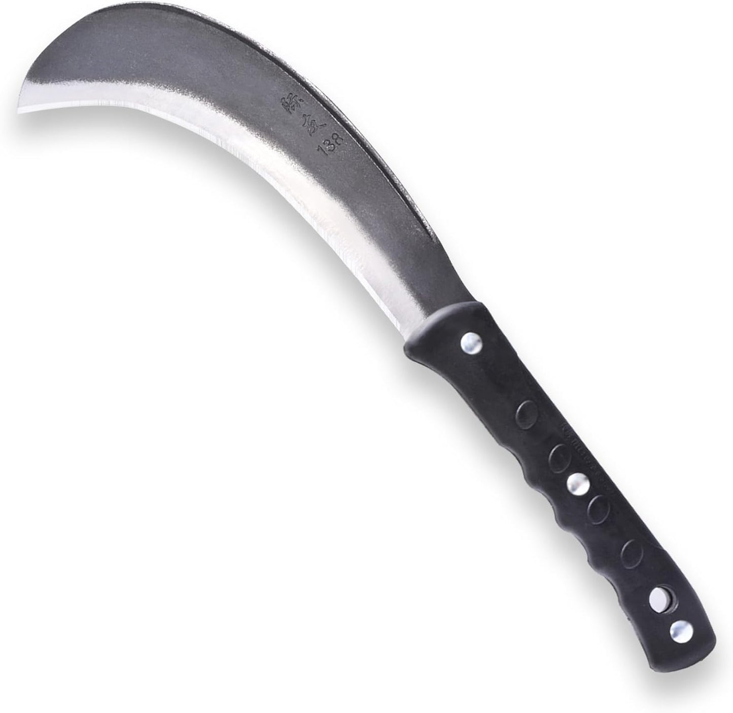 1pce 420mm/16.54in Manganese Steel Billhook Brush Clearing Sickle for Grass,Weeding Tools for Garden,Curved Sawtooth Sickle,Machete Axe for Cutting Trees,Steel Blade Knife in Hand