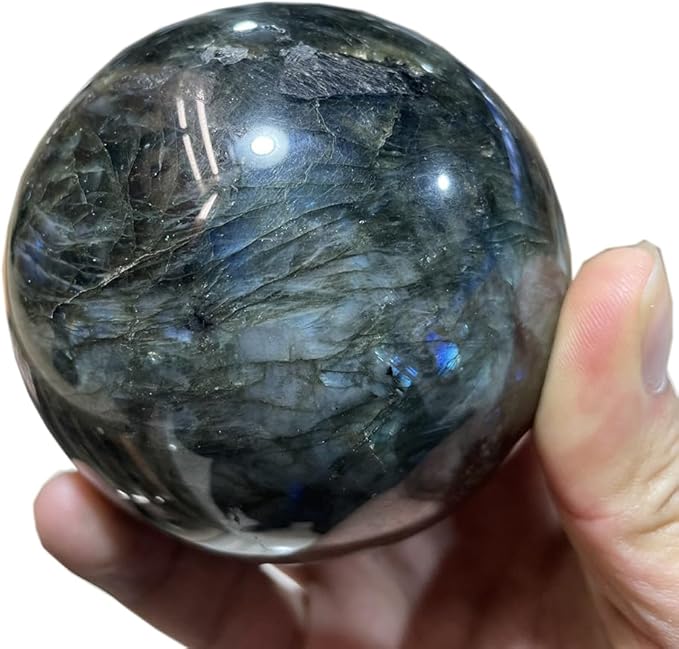4-5CM/1.58-1.97inch Natural Crystal Ball Labradorite Sphere Moonstone Stone Crafts Polished Decorative Sphere Reiking Healing Crystals Ball Stone Fengshui Home Decoration (40-50mm, Labradorite)