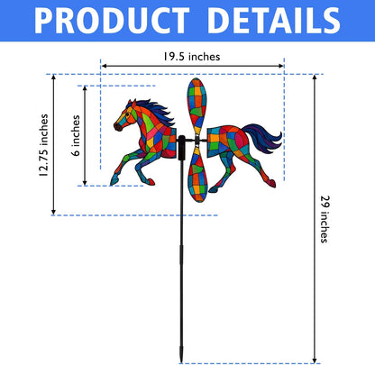 Horse Petite Spinner Outdoor, Horse Wind Spinner for Yard and Garden