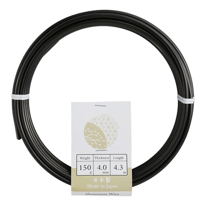 Wazakura 150 gr Black Anodized Aluminum Bonsai Training Wire Made in Japan (4 mm, Black)