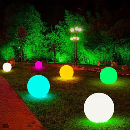 LOFTEK LED Pool Lights That Float - 8-inch Globe Lamp Rechargeable - 16 RGB Lamp with Handle & Remote, Waterproof Lamps for Outdoor Yard Decor, Smart Orb Light for Bedroom, 1-Unit