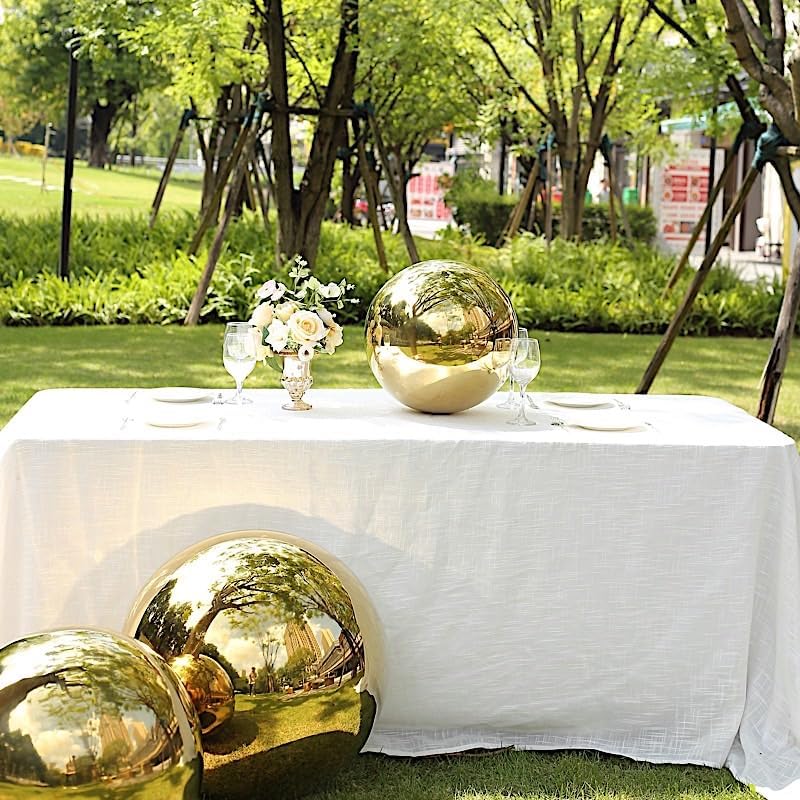 Balsa Circle 16 in Gold Stainless Steel Globe Gazing Reflective Mirror Balls Outdoor Garden Decor Centerpieces Wedding Party Events Reception Home Decorations Modern Ornaments Landscaping Accents