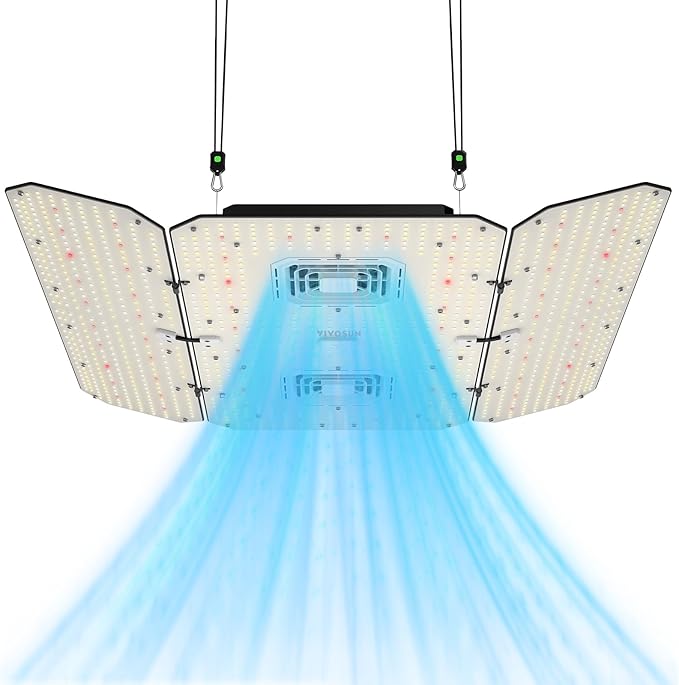 VIVOSUN AeroLight Wing AW400SE, LED Grow Light 400W with Integrated Circulation Fan, App Compatible, Used with Growhub Controller E42A/E25 to Achieve More Functions for 4x4/5x5 Grow Tent
