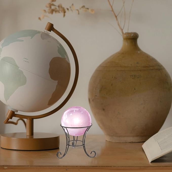 Yardwe Iron Ball Stand Gazing Globe Stand Sphere Holder Metal Crystal Ball Display Stand Glass Bowl Ring Metal Egg Stand for Crystal Ball Globe