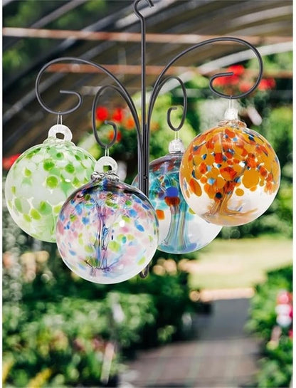 Dale Tiffany Hand Blown Glass, 6" Diameter Celtic, Tree of Life Collection, Witch Globe Hanging Garden Indoor/Outdoor Decorative Ornament Gazing Ball