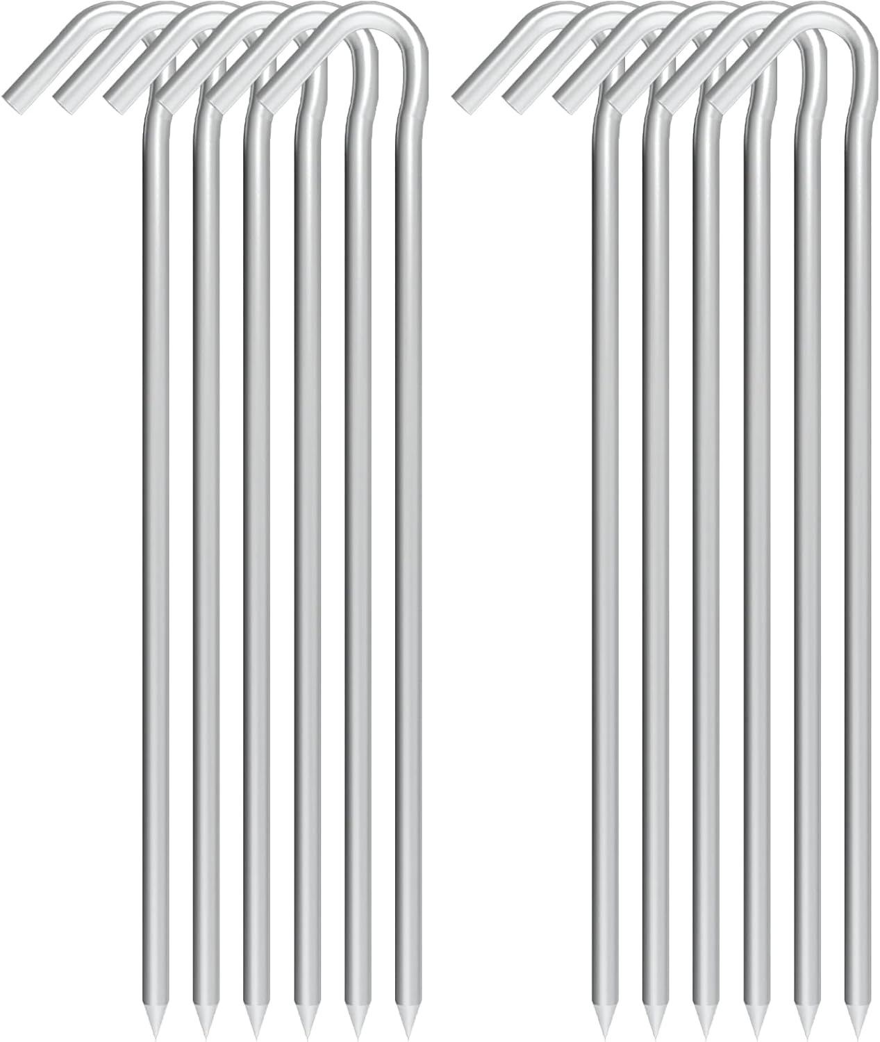 9 Inch Tent Stake Yard Inflatable Stakes Metal Tent Pegs Heavy Duty Ground Stake Fence Hooks Camping Spikes for Canopies, Tarp and Outdoor Christmas Decorations (12)