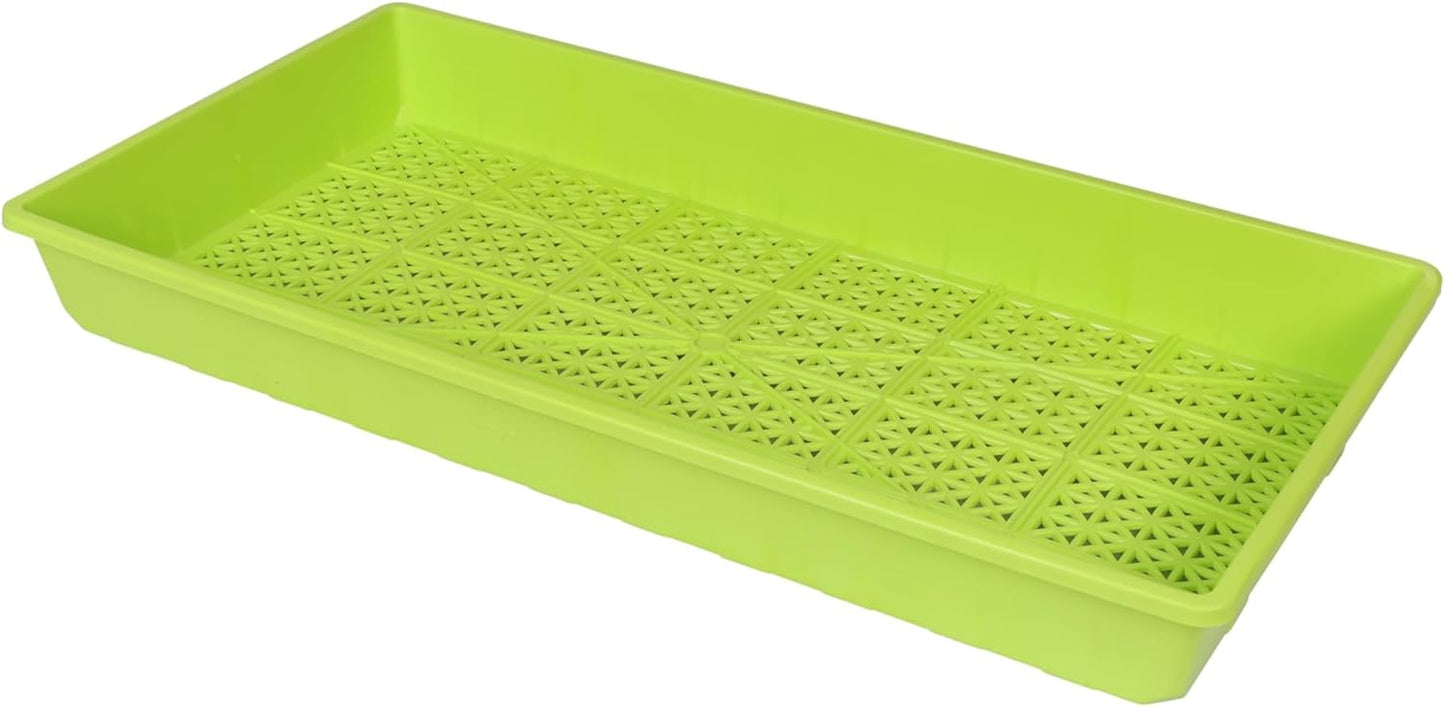 SUNPACK 10" x 20" Heavy Duty Mesh Plastic Seed Starting Tray, Lime Green, 2.3" (Pack of 30) - Ensures Water Drainage and Aeration, Perfect for Greenhouses or Indoor Gardening