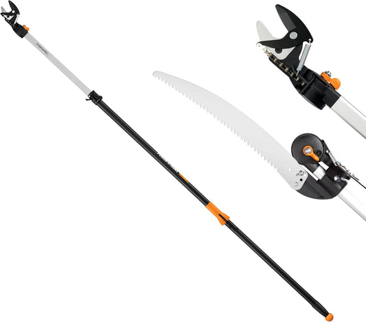Fiskars 2-in-1 Extendable Tree Pruner and Pole Saw (Extends 7.9 - 12 feet) with Rotating Head