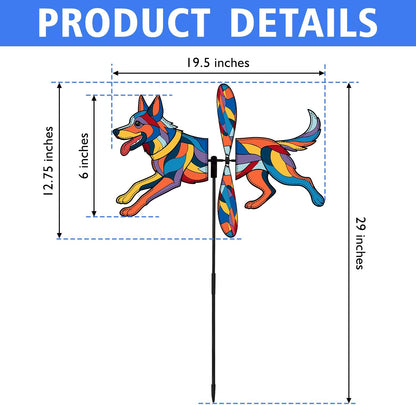 German Shepherd Petite Spinner Outdoor, German Shepherd Dog Wind Spinner for Yard and Garden