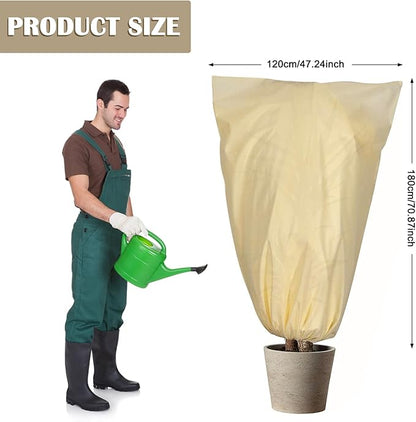LangRay Plant Covers Freeze Protection, Winter Frost Cloths 2.8oz/yd² with Zipper and Drawstring, Garden Cover Protective Blankets for Outdoor Plants Fruit Palm Olive Trees (47in*71in 2pcs)