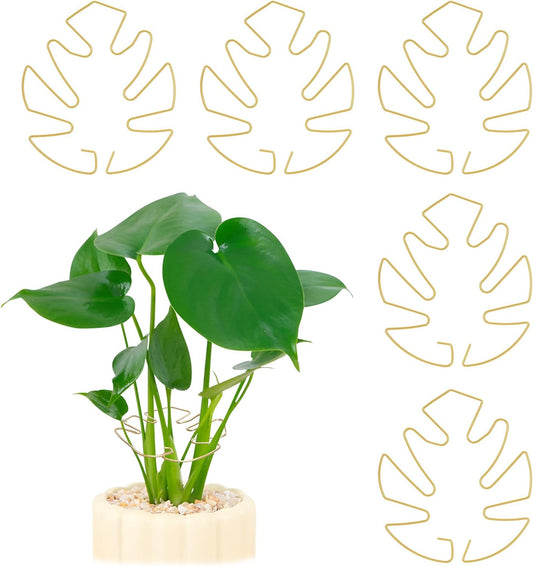 5PCS Iron Monstera Plant Support, Plant Stem Support, Turtle Shell Bamboo Clamp Set, Stable Plant
