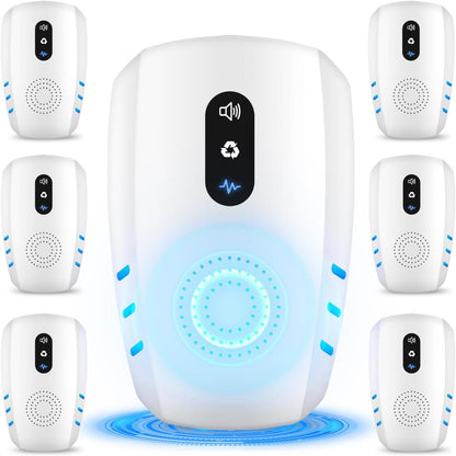 2025 Upgraded Ultrasonic Pest Repellent Indoor Insect Repeller, Pest Control, Repellent Roach, Mouse, Bugs, Mosquito, Mice, Spider, Ant, Rodent Repellent Ultrasonic Plug in, 3 Mode Switching, 6 Packs