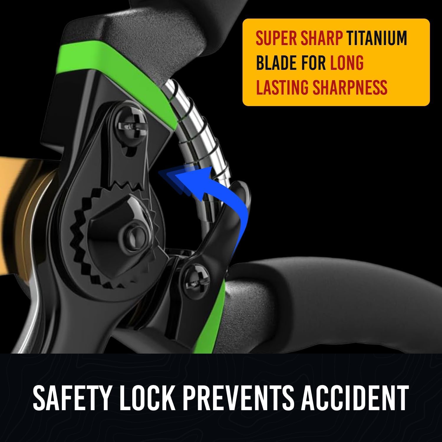 Ultra Sharp Japanese Steel Pruning Shears - Cuts 3X Easier, Weak Hand Arthritis Clippers