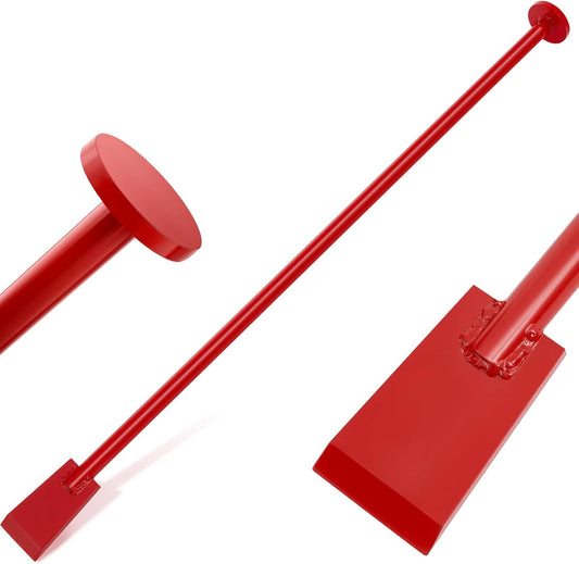 48 Inch Tamping and Digging Bar Steel Bars Post Hole Digger Tamping Bar (Red)