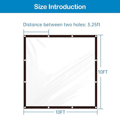 Clear Tarps with Grommets, 10x10FT with 1 Rolls Ropes Anti Tear Waterproof Tarps for Outdoors Clear Plant Covers for Covering Firewood Piles Patio Furniture Dog or Chicken Coops