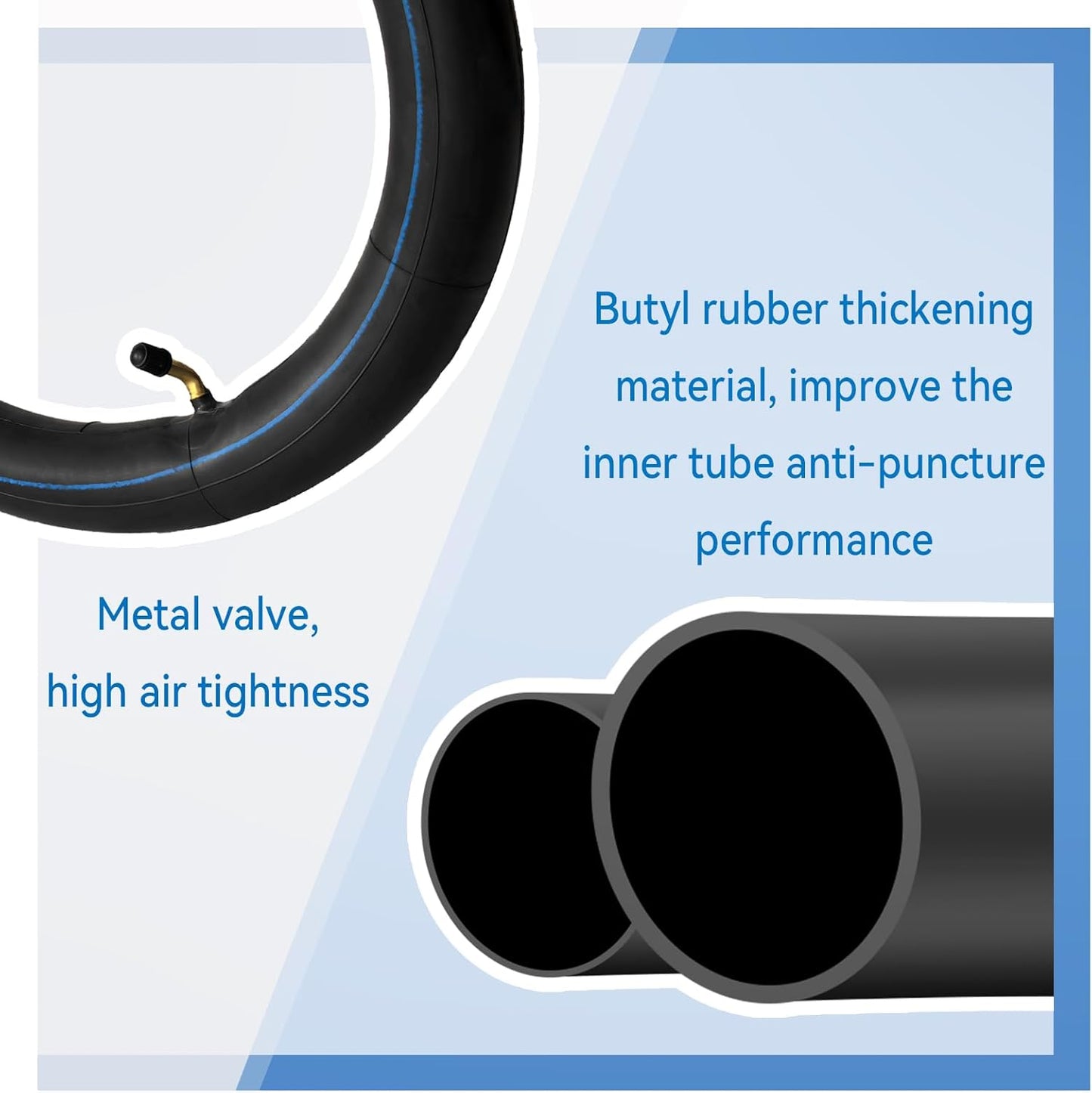 2 Pack 4.10/3.50-6 Replacement Inner Tube 13x4.00-6 Tubes Heavy Duty Replacement for 3.50/4.00-6, 4.10/3.50-6,13x4.00-6,13x5.00-6 Wheelbarrows Mowers Hand Trucks Snow Blowers