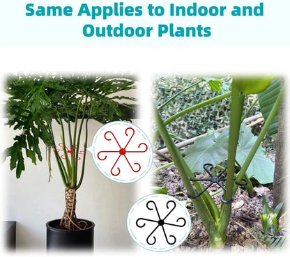 8 PCS Plant Stem Support, Plant Stakes for Indoor Plants Plant Clips for Climbing Plants, Plastic Monstera Plant Support Accessories for Potted Indoor Plant in Various Growth Stage(4 Sizes, 2 Colors)
