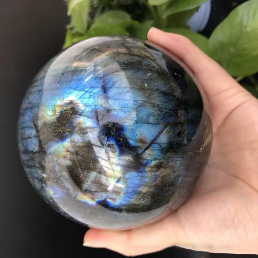 5-6CM/1.97-2.36inch Natural Crystal Ball Labradorite Sphere Moonstone Stone Crafts Polished Decorative Sphere Reiking Healing Crystals Ball Stone Fengshui Home Decoration(50-60mm, Labradorite)