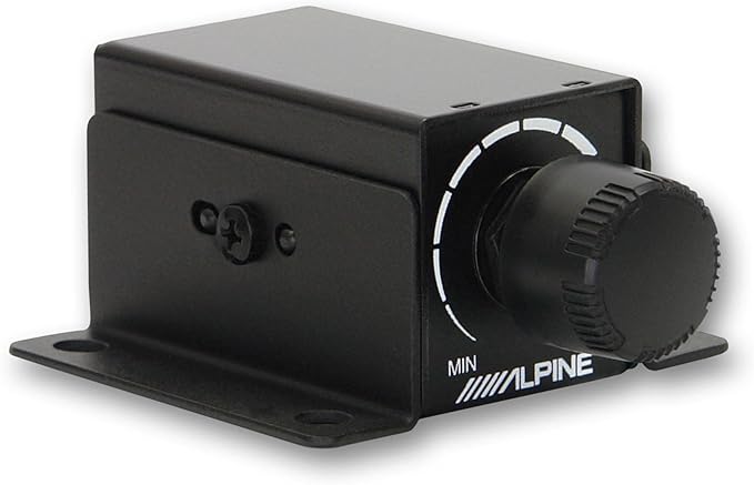 Alpine R2-SB10V-BNDL 10" Type-R Halo Loaded Enclosure with S-A60M 600 Watt Mono Amplifier and RUX-KNOB.2 Bass Knob