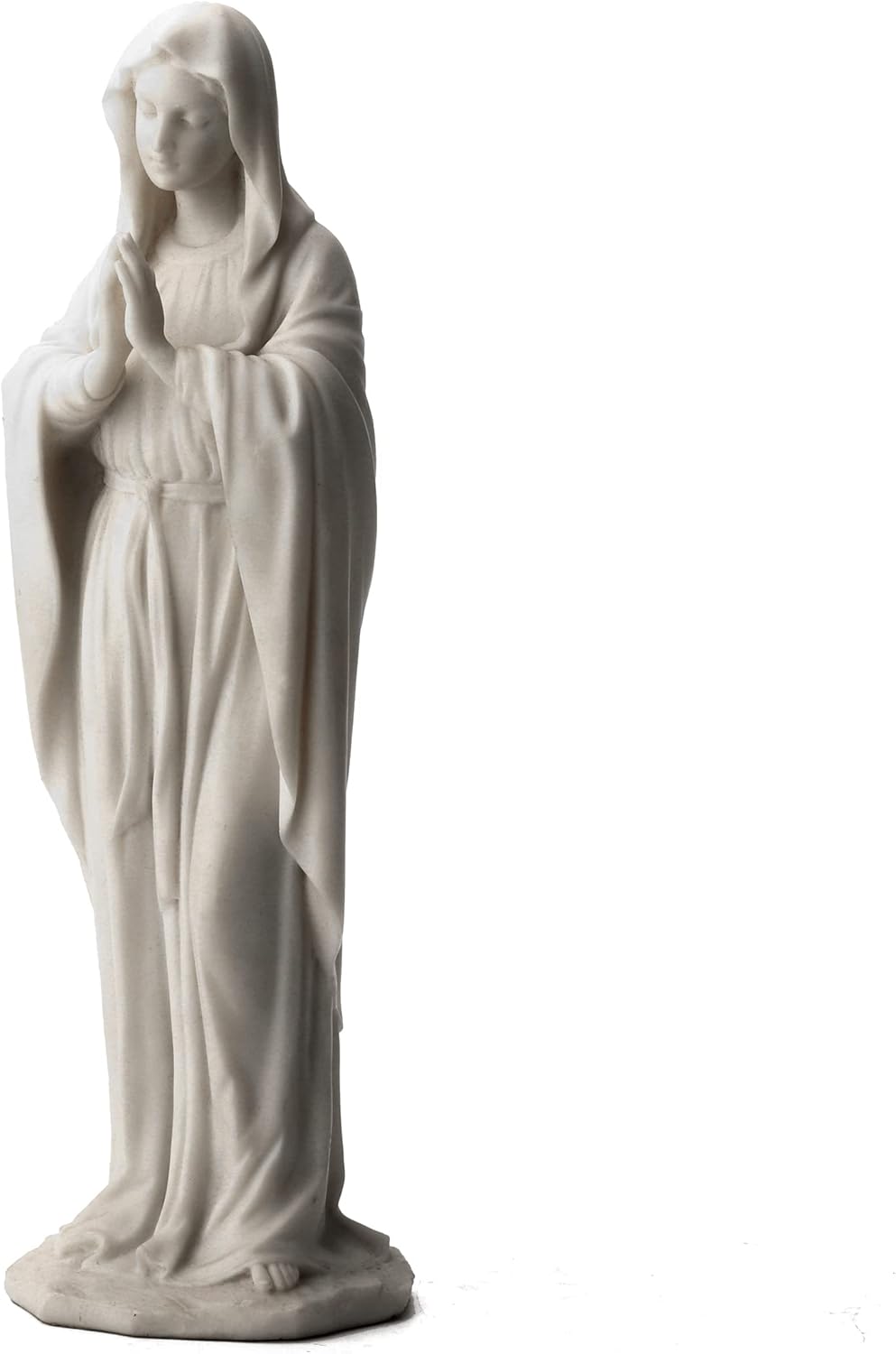 Veronese Design 11 3/4 Inch Virgin Mary The Blessed Mother Resin Statue Marble White Finish