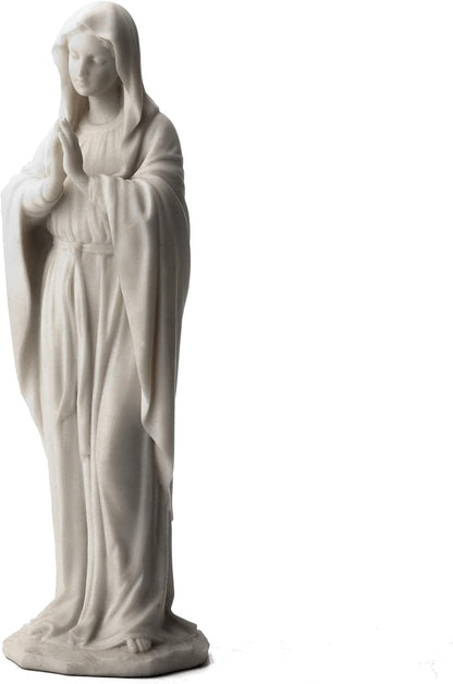 Veronese Design 11 3/4 Inch Virgin Mary The Blessed Mother Resin Statue Marble White Finish