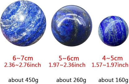 6-7CM/2.36-2.76inch Natural Crystal Ball Lapis Lazuli Polished Divination Ball Decorative Sphere Reiki Healing Crystals Ball Healing Stone Crafts(Lapis Lazuli, 60-70mm)