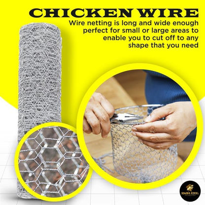 Chicken Wire 24 in x 150 FT x 2” Mesh x 20GA | Poultry Wire Netting | Hot Dipped Galvanised | Hexagonal Galvanized Mesh for Chicken Coop, Rabbit Cage, Fence Barrier PM24x150x2