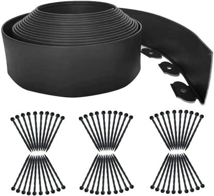 Garden Edging Borders 66FT,Landscape Edging Black[Extra Tall 4IN High] with 60pcs Stakes,Lawn Edging Flexible Garden Border Mini Plastic Fence for Flower Bed Landscaping