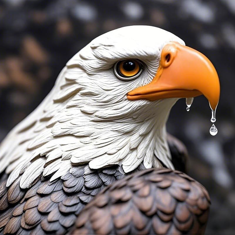 Bald Eagle Statue Outdoor - Large American Eagle Figurine for Garden, Yard, and Outside Decor | Majestic Realistic Hand-Painted Resin Sculpture, 24.4-Inch