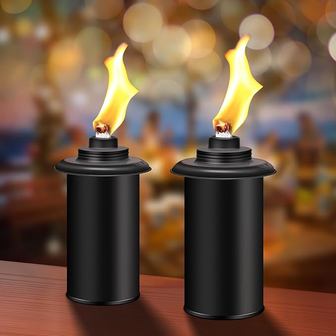 6 Pack Torch Canisters,16oz Replacement Torch Refillable Canisters with Wicks,Caps, Outdoor Citronella Fuel Torch Canister for Luau Party, DIY Garden Decor.