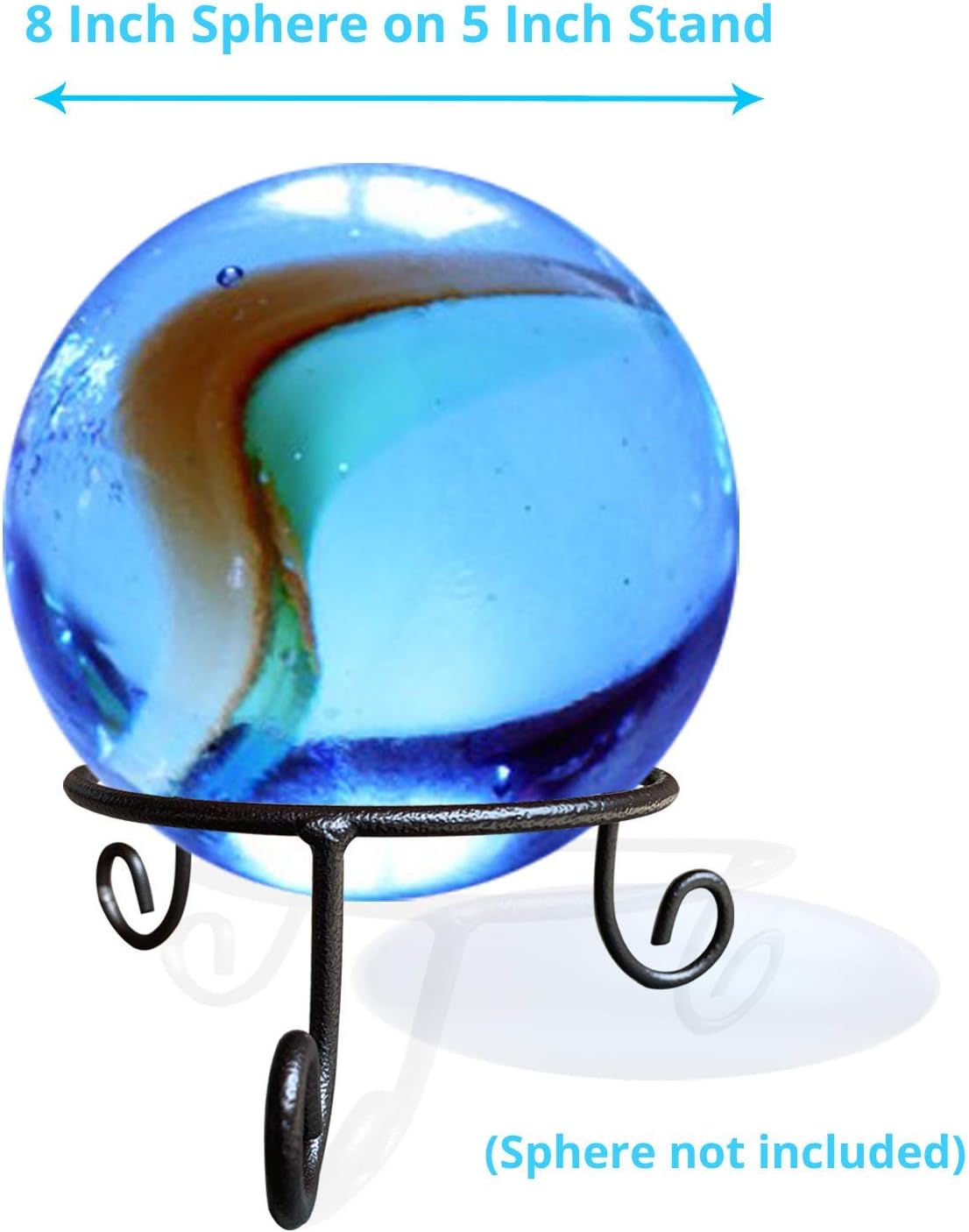 Black Iron Ball Stand - Gazing Globe Stand for Balls, Sphere Holder Wrought Iron Display Stand, Crystal Ball Stand, Glass Bowl Ring Metal Egg Stands, Gazing Ball Stand (5" Diameter X 2" Tall)