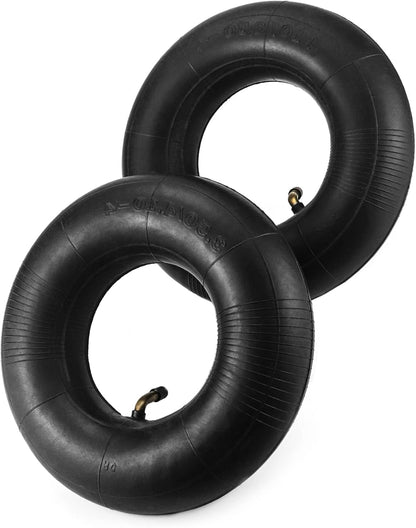 QWORK 4.10/3.50-4 Wheelbarrow Inner Tube, 4 Pack Replacement Inner Tubes, Bent Valve, for Lawn Movers, Hand Trucks