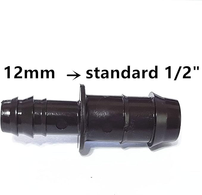 NETAFITM Drip Irrigation Barbed Fittings,3/8" 12MM Drip Tubing Coupler Elbow Tee Reducer (Reducer 17mm(1/2") X 12mm(3/8"), 5 Count)
