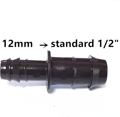 NETAFITM Drip Irrigation Barbed Fittings,3/8" 12MM Drip Tubing Coupler Elbow Tee Reducer (Reducer 17mm(1/2") X 12mm(3/8"), 5 Count)