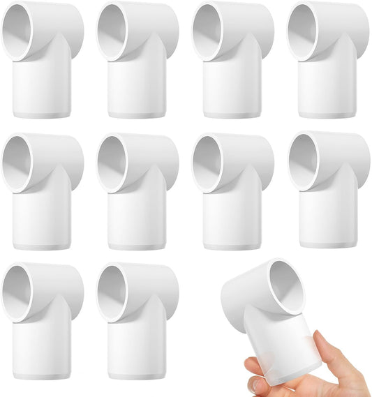 1" Adjustable 3 Way PVC Fittings, 12PCS Furniture Grade Pipe Connector, 1Inch Slip Sling Tee Fitting for DIY PVC Structure and Furniture