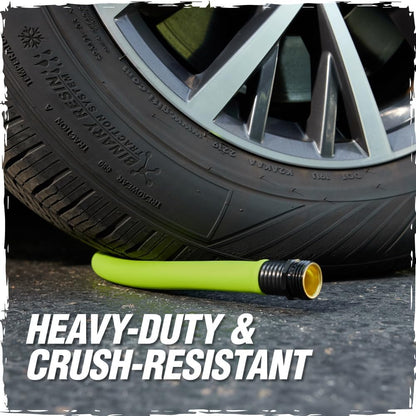 Rugged Rhino Heavy Duty Flexible Light Weight Garden Hose, 75ft x 5/8in, 4 Layer Leakproof Outdoor Gardening Tools, Watering Supplies, Powerful Water Pressure for Lawn, Flowers, Green Black