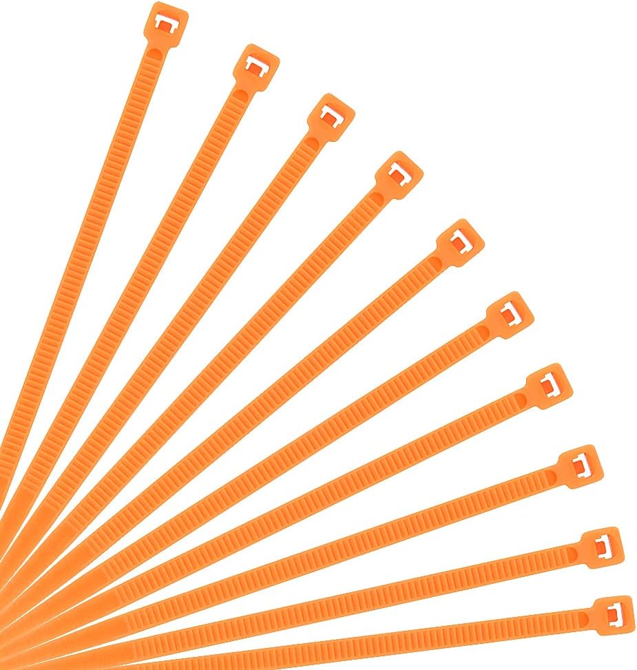 XINGO 8 Inch Cable Zip Ties (500 Pack), 40 Lbs Tensile Strength-Heavy Duty, Self-Locking Nylon Plastic Nylon Wire Ties for indoor and outdoor use(Orange)
