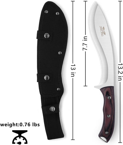JXE JXO 13.2" Machete, Full Tang Machete for Cutting Trees Heavy Duty, 1065 High Manganese Steel with Nylon Sheath for Yard Work, Bushcraft and Outdoor