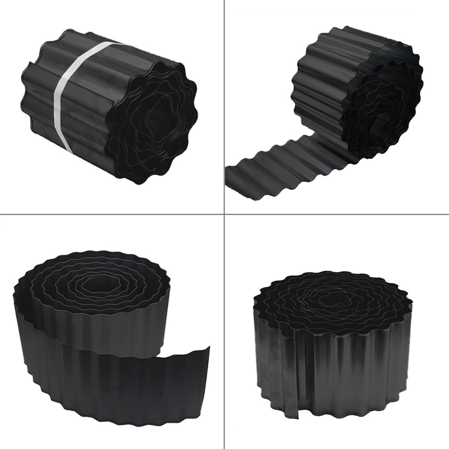Metal Landscape Edging,8 Inch×20FT Corrugated Metal Garden Edging Border Heavy Duty Garden Borders Edging Lawn Edging for Garden,DIY Flower Beds,Lawns,Pathway(Black)