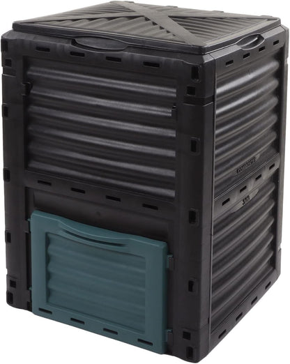 Large Capacity Compost Bin with Vent and Hinged Cover for Kitchen Garden Outdoor