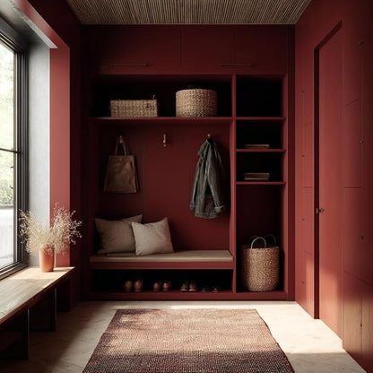 EVOLVE Paint & Primer: Environment-friendly, Low Sheen with One-coat Coverage for Interior & Exterior surfaces (Burgundy, 5-Gallon)
