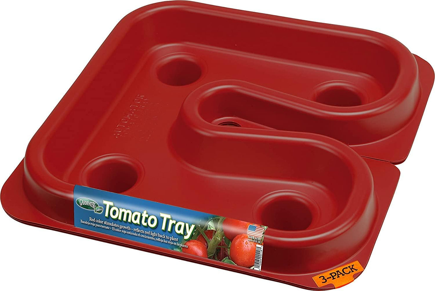 Dalen Gardeneer Tomato Tray Super Boost – Increases Tomato Plant Yield up to 40% – Easy to Install – 12" x 12" x 3.5" – Pack of 3