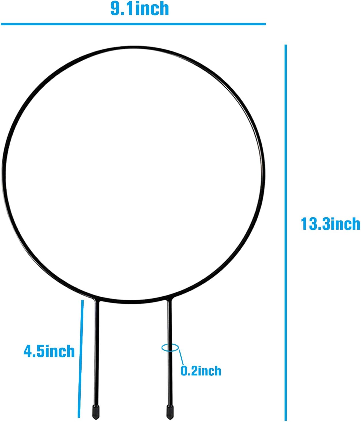 Legigo Black Metal Plant Trellis for Climbing Plants- Iron Trellis Plant Vine Stem Support Wire, Plants Climbing Holder Rack with 10 Plant Twist Tie for Potted Plants Flowers Indoor (4 Circle)