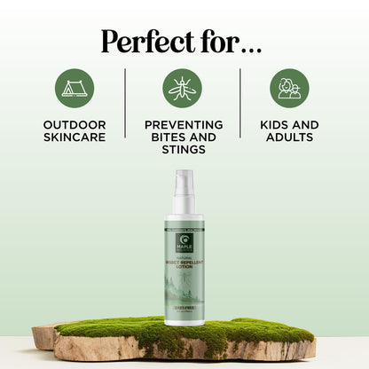 Bug Repellent Lotion for Adults & Kids - DEET Free Insect Repellent Lotion for Ticks & Mosquitoes - Made with Citronella & Lemongrass - Dermatologist Tested - Light Scent Vegan & Cruelty Free (4oz)