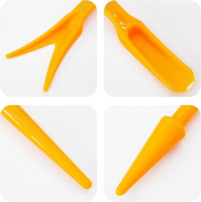 6PCS Mini Garden Hand Succulent Transplanting Tools Set, Plastic Seedling Dibber and Digging Tools for Indoor Gardening, Home Plant Care, Repotting, Lawn Maintenance(Yellow)