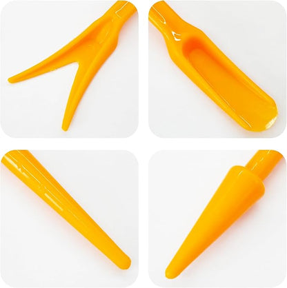 6PCS Mini Garden Hand Succulent Transplanting Tools Set, Plastic Seedling Dibber and Digging Tools for Indoor Gardening, Home Plant Care, Repotting, Lawn Maintenance(Yellow)