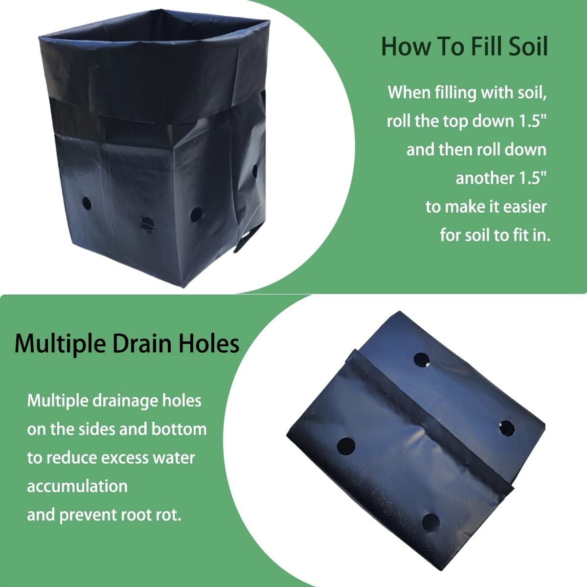 Belit 100 Pcs Plant Nursery Bags, Plastic Seedling Pots Container for Fruit Tree, Flower, Starting saplings, Plant Grow(4.7"x7.3")