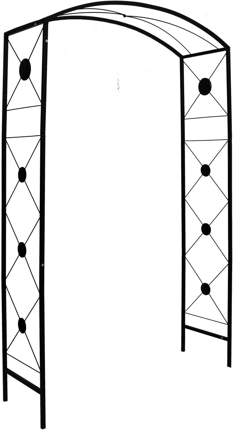 Steel Garden Arch, 7'6" High x 4'7" Wide, Garden Arbor for Various Climbing Plant, Outdoor Garden Lawn Backyard