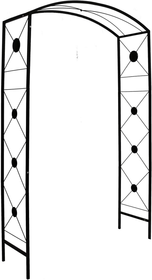 Steel Garden Arch, 7'6" High x 4'7" Wide, Garden Arbor for Various Climbing Plant, Outdoor Garden Lawn Backyard