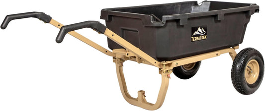 Heavy-Duty Garden Cart on Wheels – 7 Cu. Ft. 2-in-1 Utility Wagon & Wheelbarrow, Push or Tow